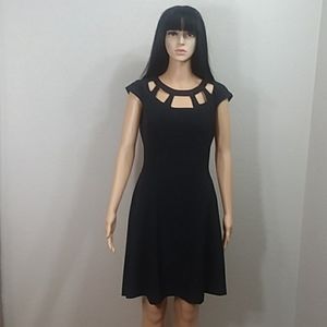 Vince Camuto Cage Neckline Black Dress